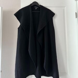 Club Monaco Black Wool Blend Draped Vest M/L